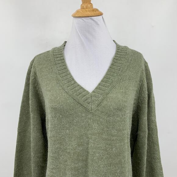 Linea by Louis Dell'Olio Sweater Women M Medium Ivy Knitted V Neck Jumper Ribbed - Picture 3 of 10